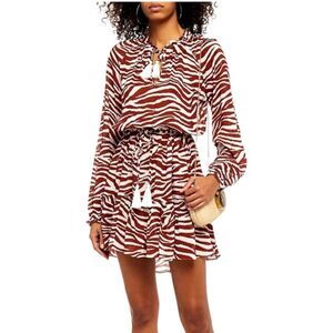Veronica Beard Danica Cover Up Dress Size Large Animal Print Long Sleeve